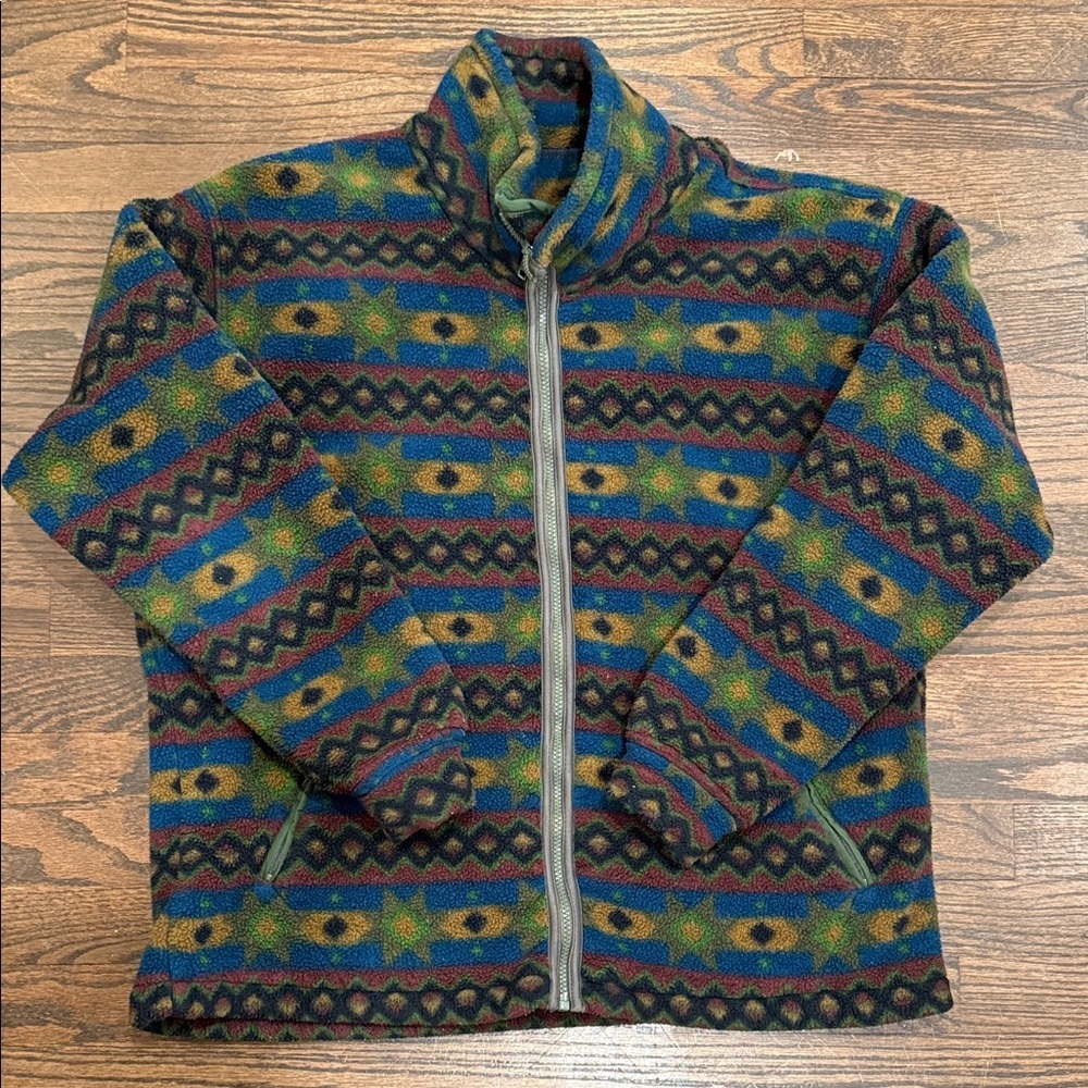 Vintage Timberland Weathergear Multicolor Fleece Jacket Men’s L